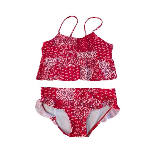 Oshkosh Bgosh Red 2PC Swimsuit Tankini Girls‎ Sz 14 - Picture 1 of 5